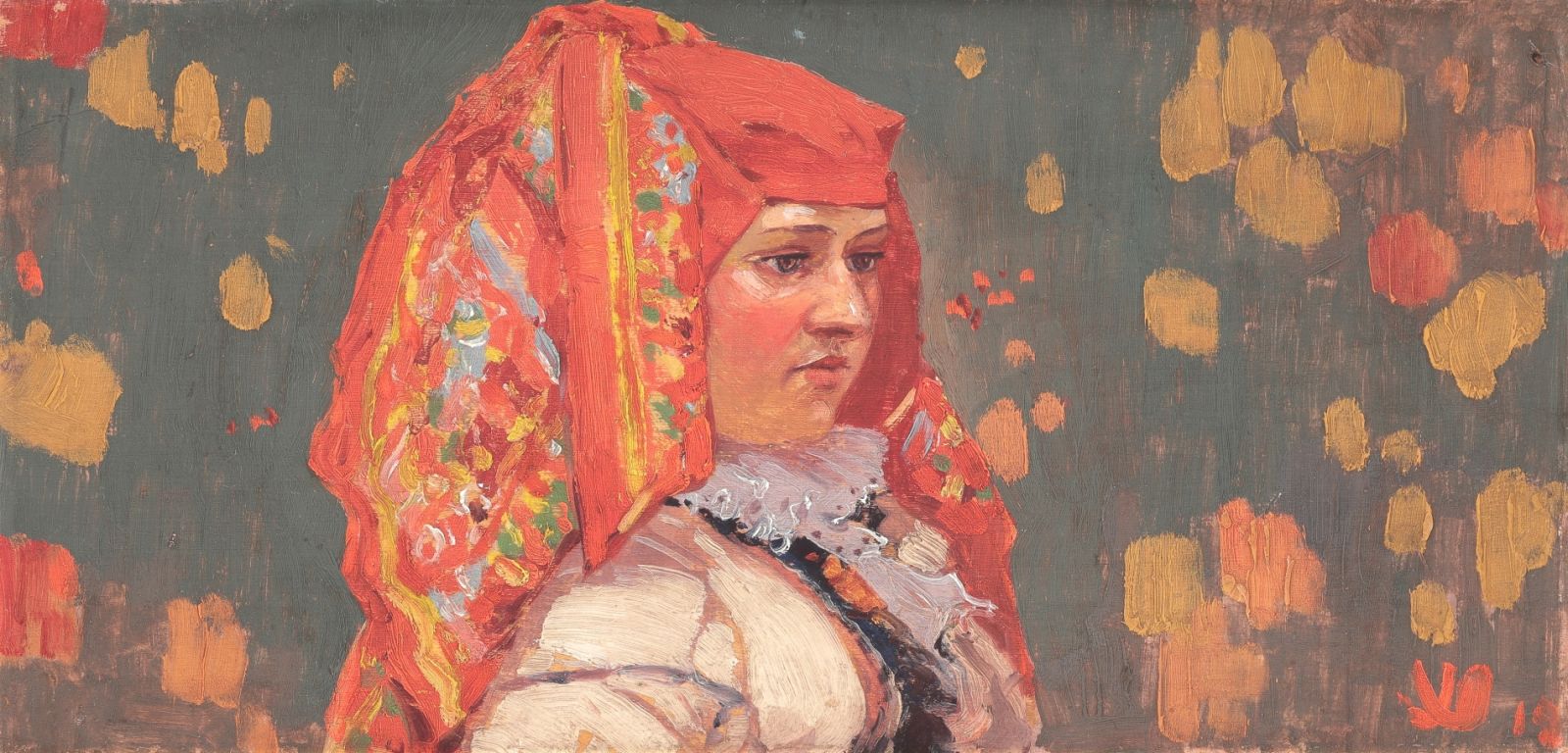 Uprka Joža- Žena s červeným šátkem