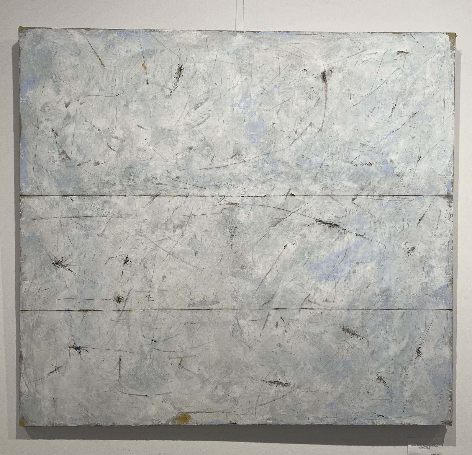 Dělení modré, 2022, 100 x 110 cm, akryl na plátně